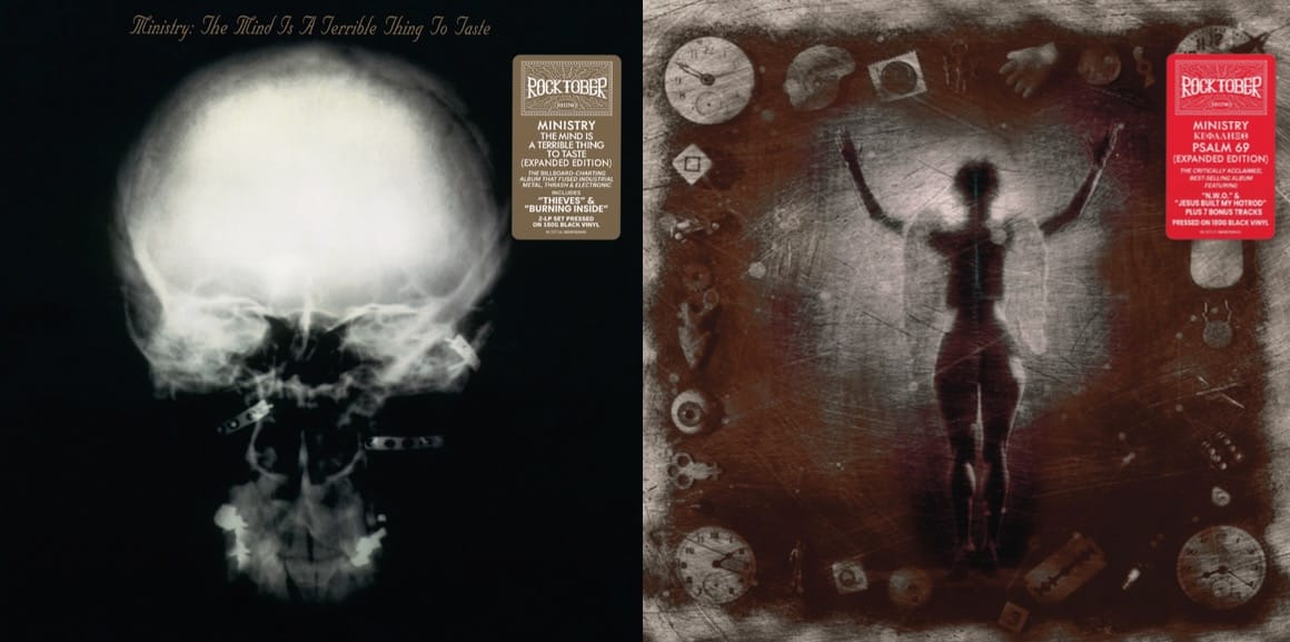 Album cover art for Ministry's The Mind Is a Terrible Thing to Taste and Psalm 69.