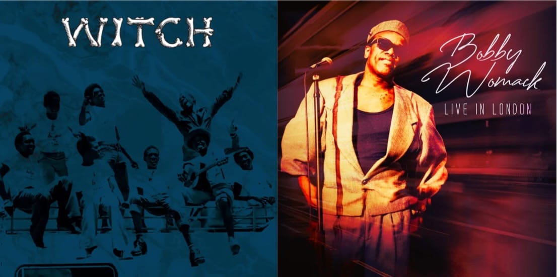 Cover art for WITCH and Bobby Womack.