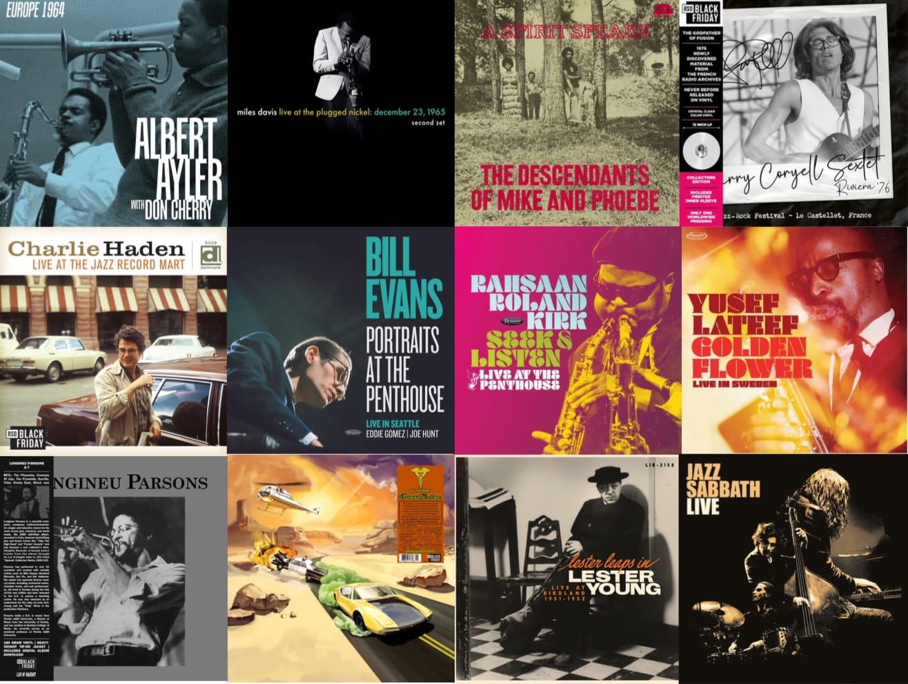 Album cover art for the Record Store Day Black Friday 2025 jazz titles.