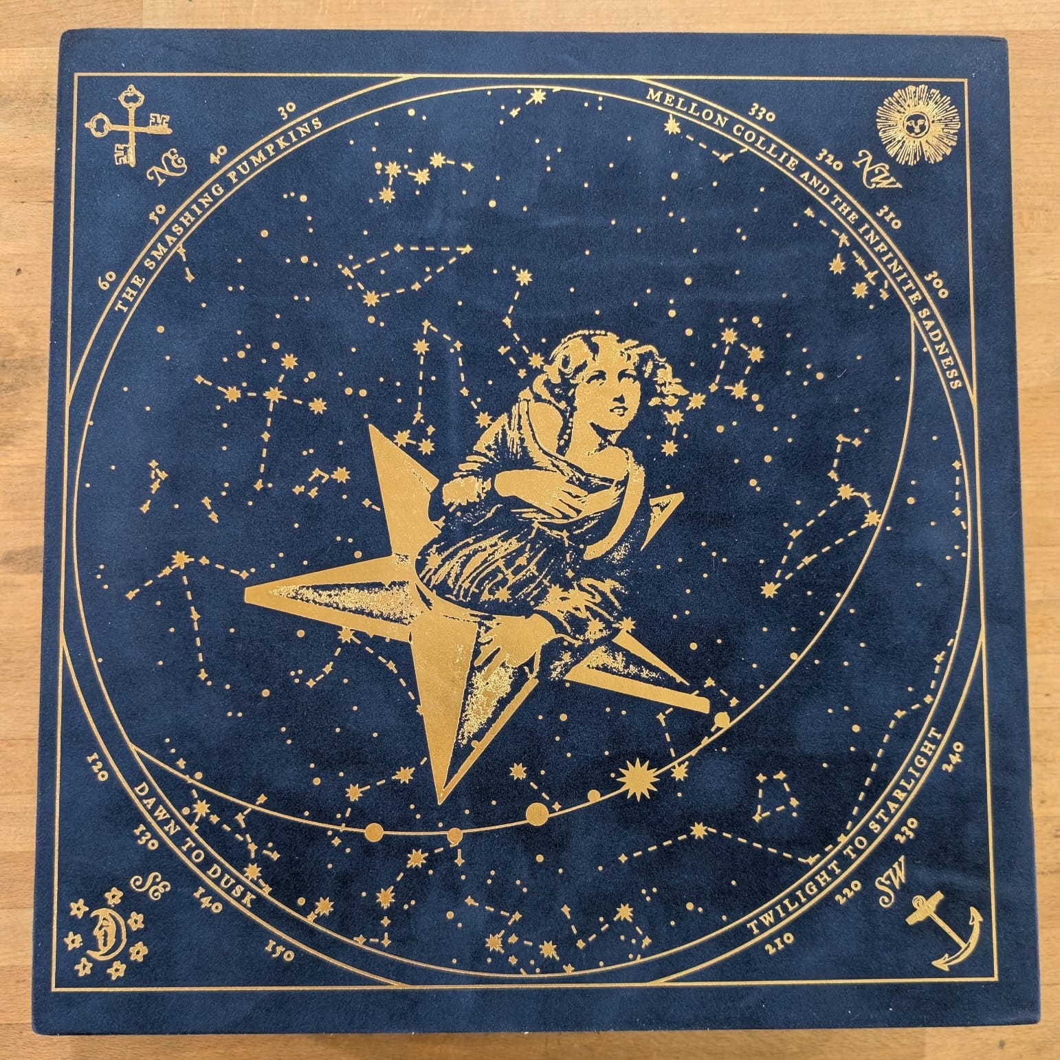 The outer box for the 30th anniversary edition of the Smashing Pumpkins' Mellon Collie and the Infinite Sadness.