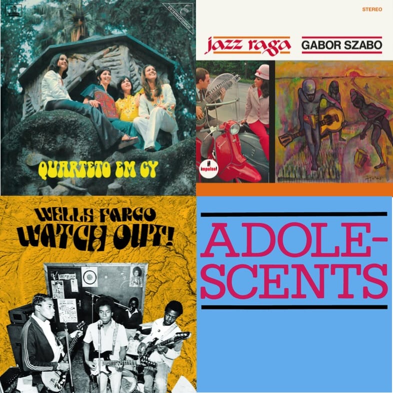 Cover art for Quarteto Em Cy, Gábor Szabó, Wells Fargo, and Adolescents.