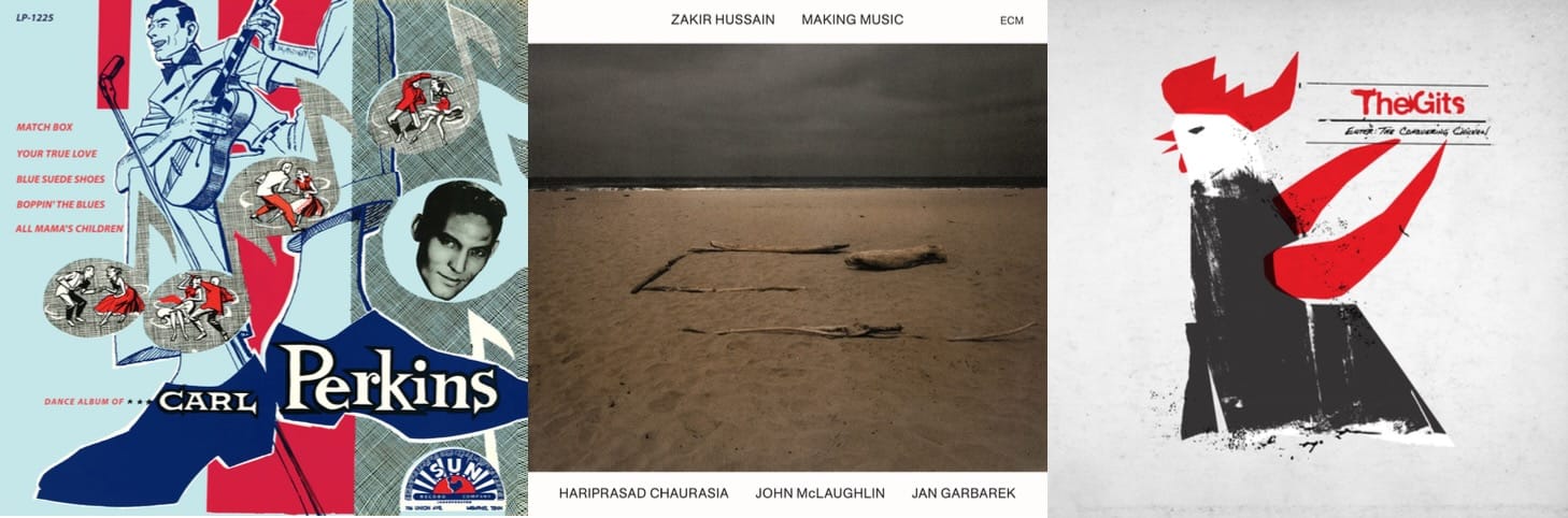 Cover art for Carl Perkins, Zakir Hussain, and the Gits.