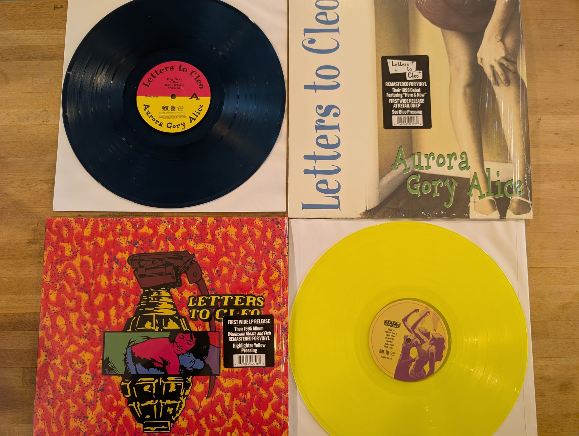 Contents of the two new Letters to Cleo vinyl reissues.