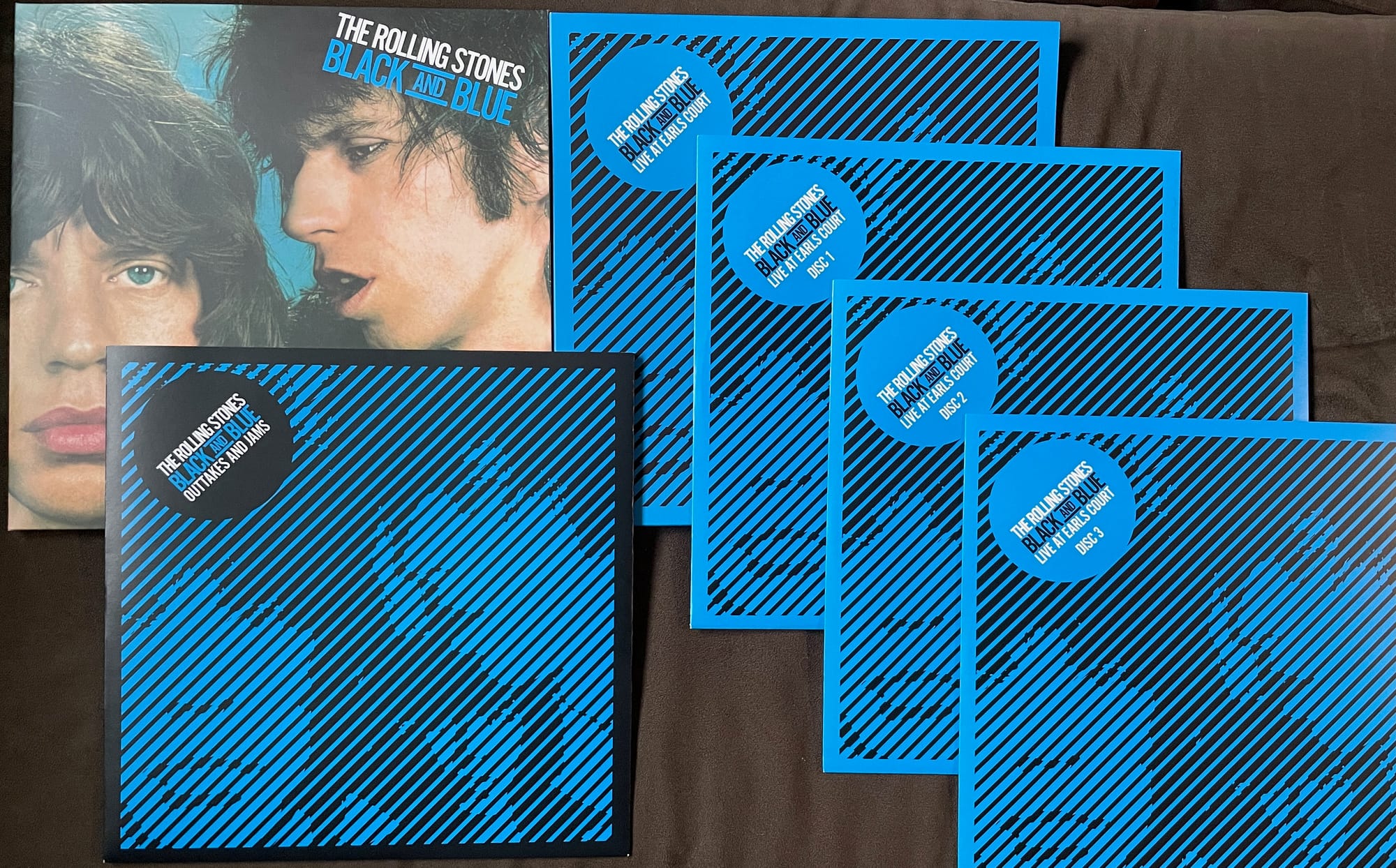 The vinyl LPs inside the Black and Blue box.