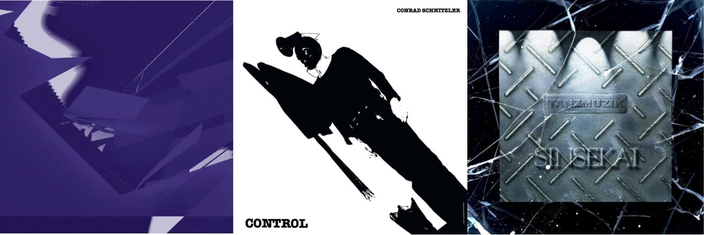 Cover art for PITA, Conrad Schnitzler, and Tanzmusik.