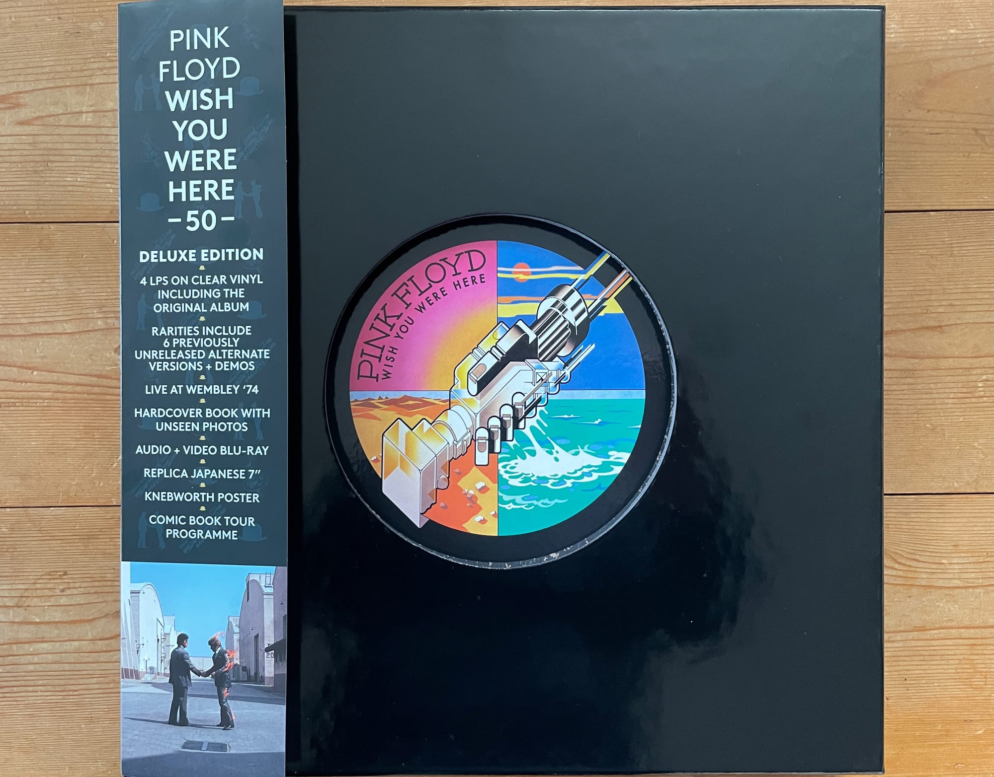 The outer box for the new Pink Floyd Wish You Here Here deluxe edition.