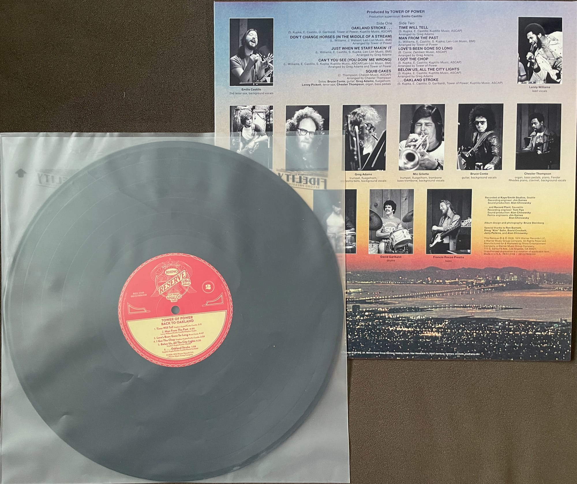 Back cover and disc for Tower of Power.