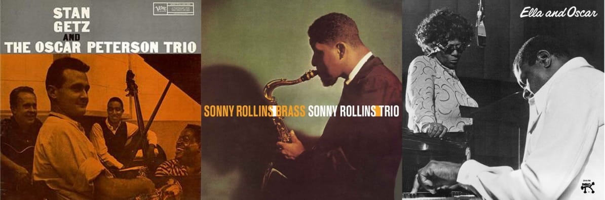 Cover art for Getz/Peterson, Sonny Rollins, and Fitzgerald/Peterson.