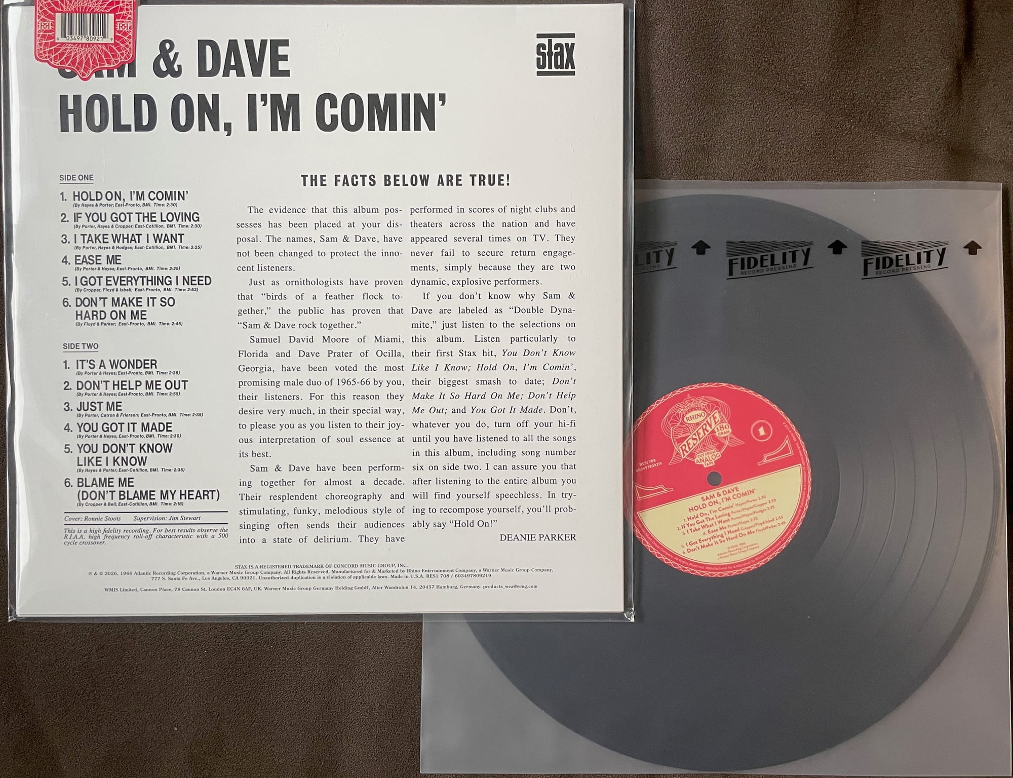 Back cover and disc for Sam & Dave.