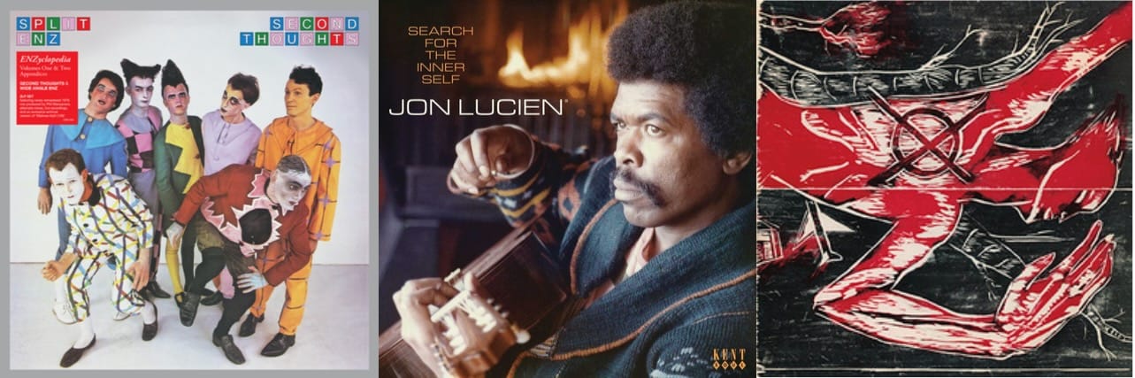 Cover art for Split Enz, Jon Lucien, and Circle X.