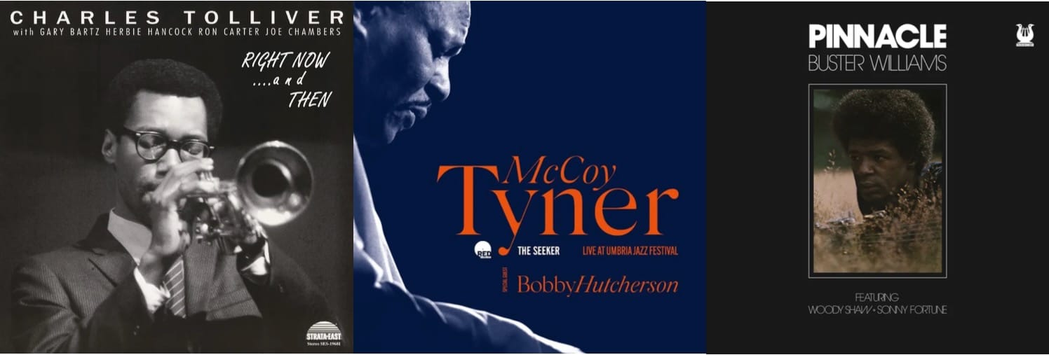 Cover art for Charles Tolliver, McCoy Tyner, and Buster Williams.