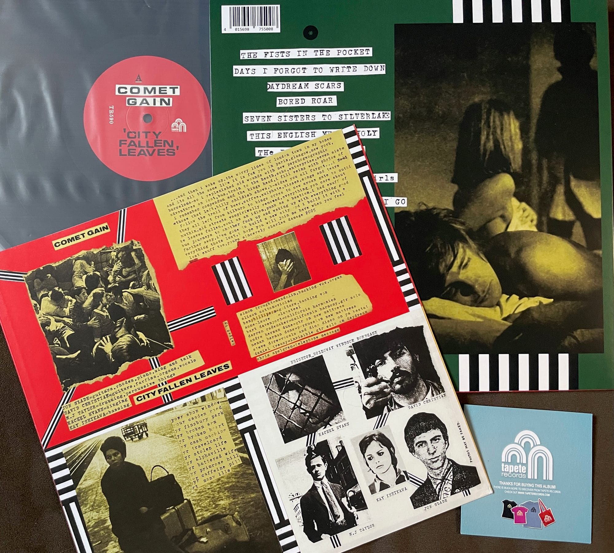 Disc, back cover, and inner sleeve for Comet Gain.