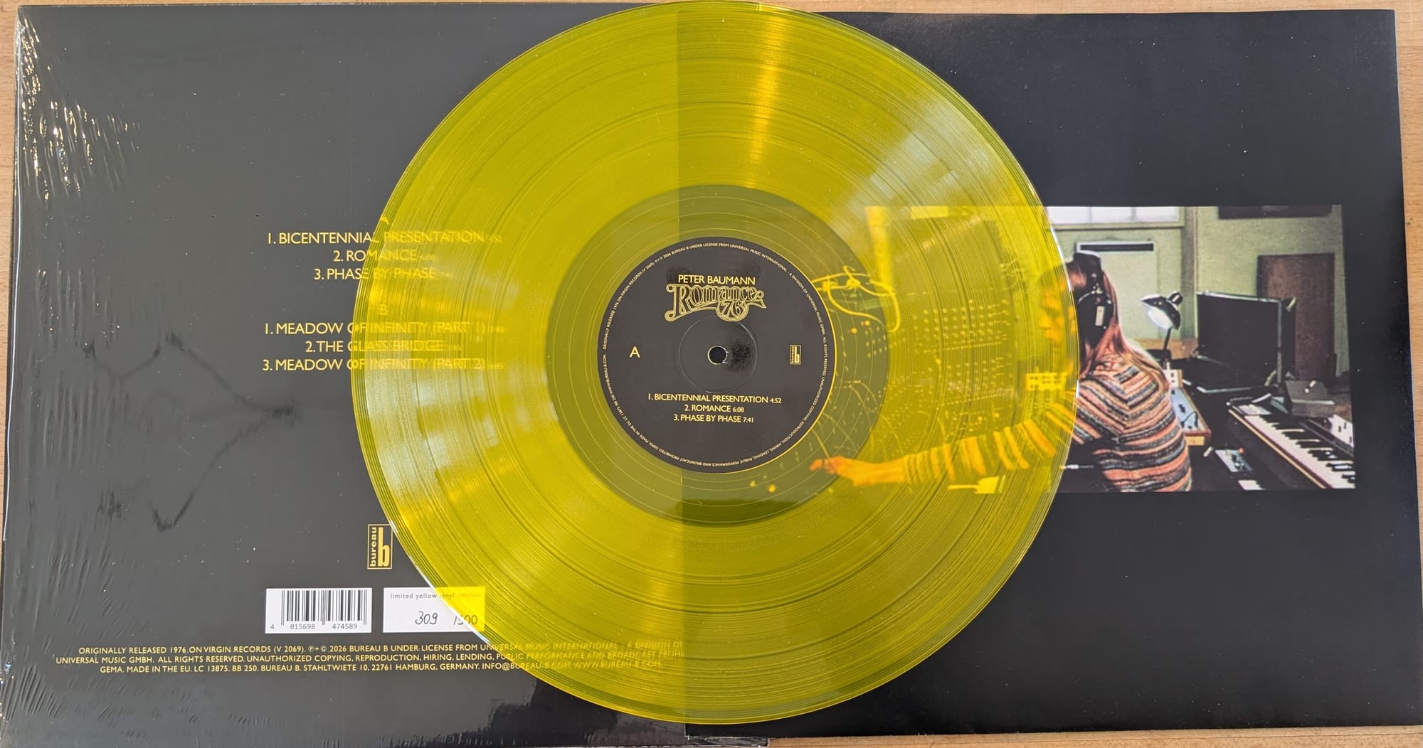 Disc, inner sleeve, and back cover for Peter Baumann.