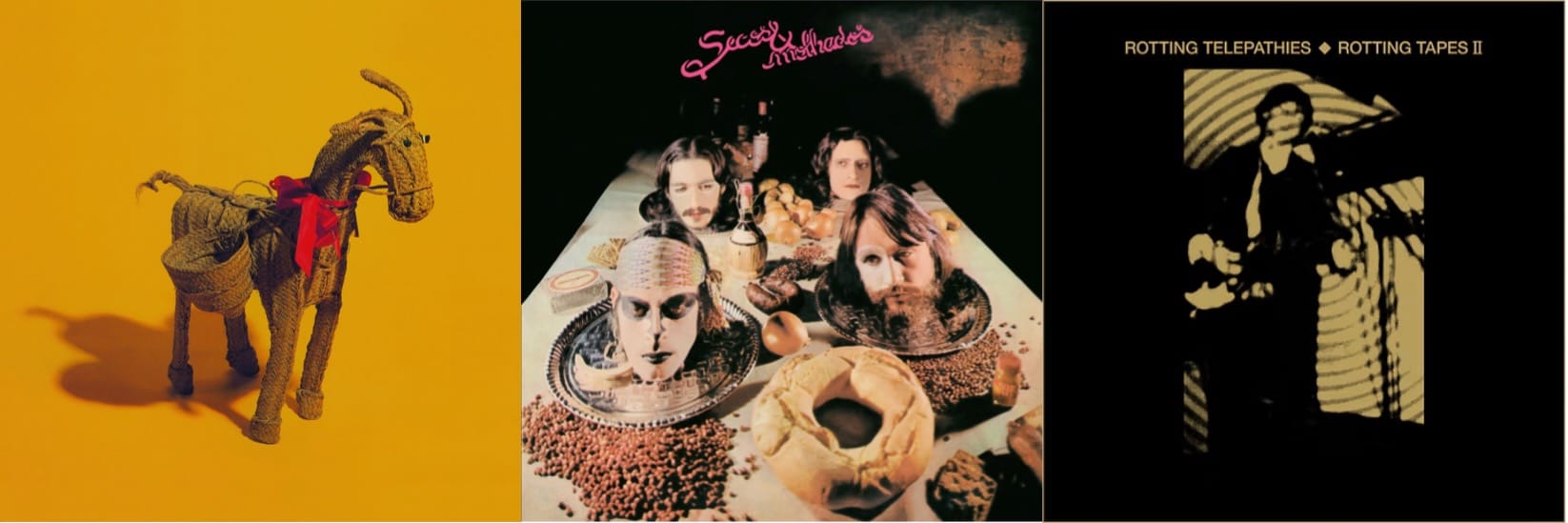 Cover art for Carter the Unstoppable Sex Machine, Secos & Molhados, and Rotting Telepathies.