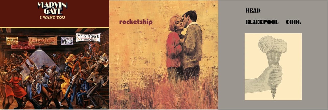 Cover art for Marvin Gaye, Rocketship, and Head.