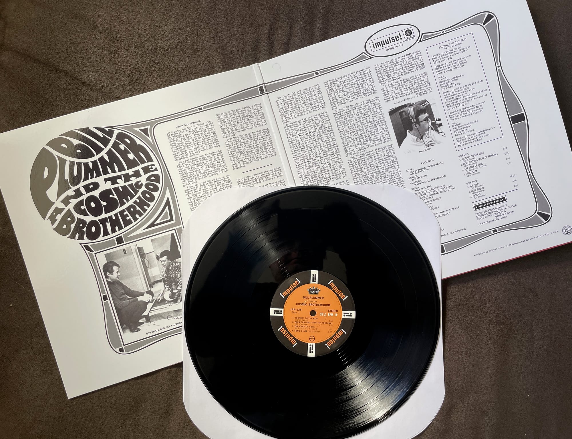Inner gatefold and disc for Bill Plummer and the Cosmic Brotherhood.