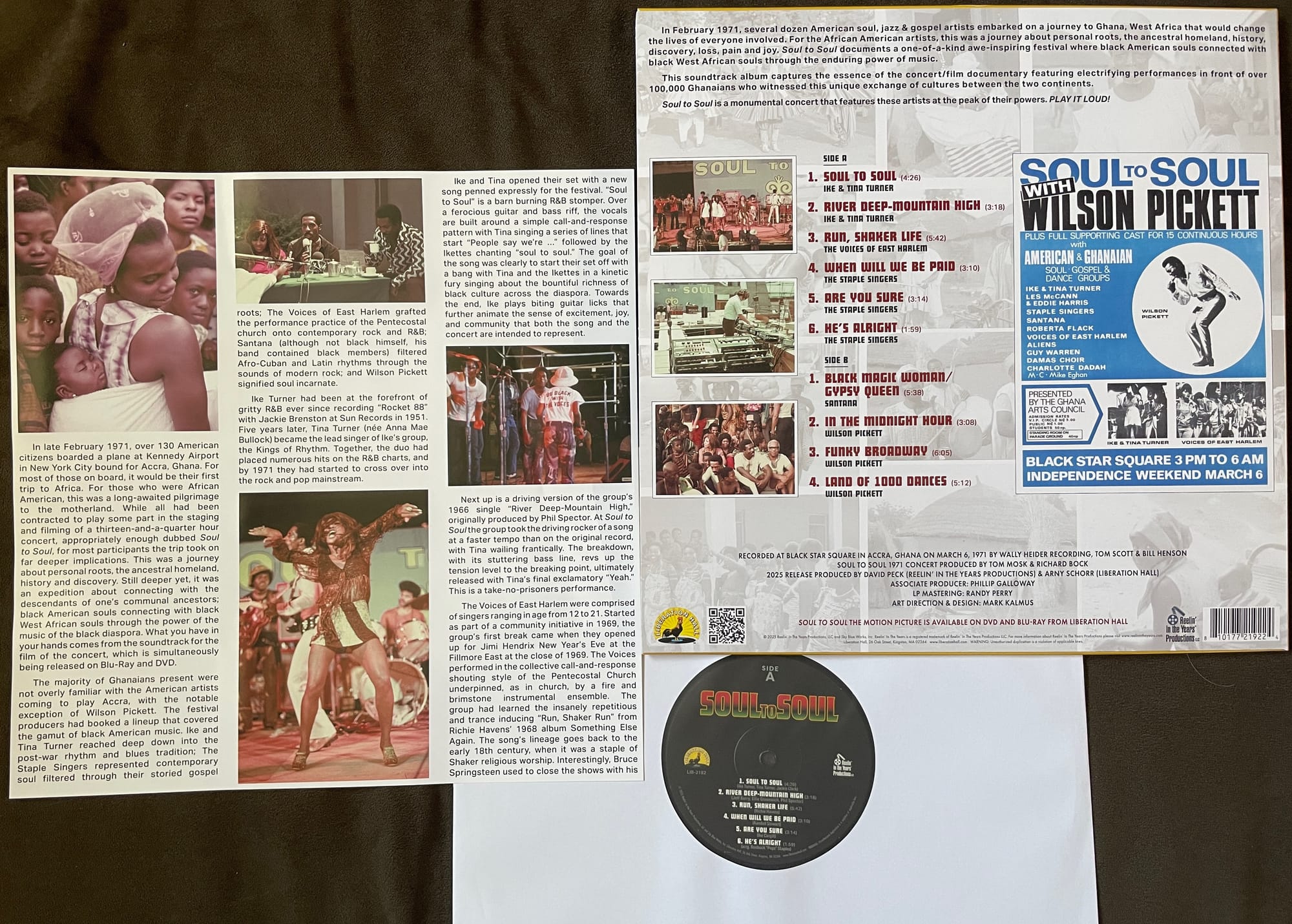 Liner notes, back cover, and disc for Soul to Soul.