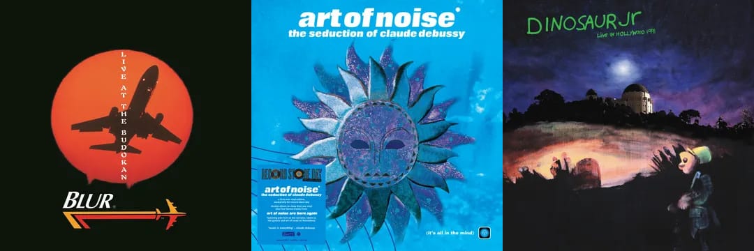 covers for Blur, Art of Noise, and Dinosaur Jr albums