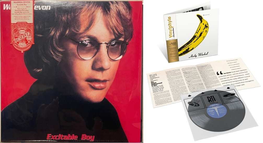 Cover art for Warren Zevon, and the Vinylphyle edition of The Velvet Underground and Nico.
