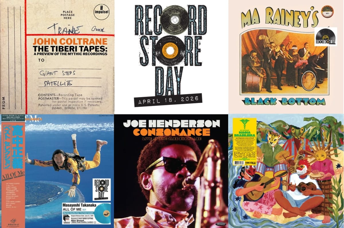 Cover art for John Coltrane, Ma Rainey, Masayoshi Takanaka, Joe Henderson, and Magia Brasileira.