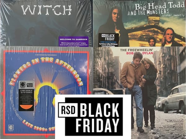 Cover art for WITCH, Big Head Todd, Flowers in the Afternoon, and Bob Dylan.