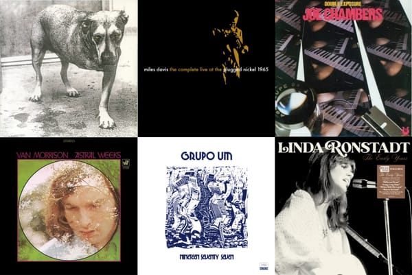 Cover art for Alice in Chains, Miles Davis, Joe Chambers, Van Morrison, Grupo Um, and Linda Ronstadt.