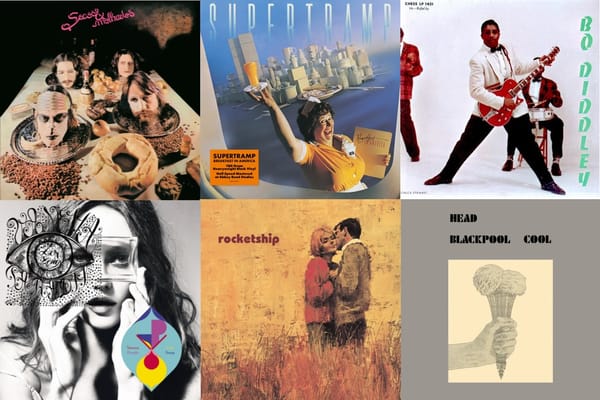 Cover art for Secos & Molhados, Supertramp, Bo Diddley, Vanessa Paradis, Rocketship, and Head.